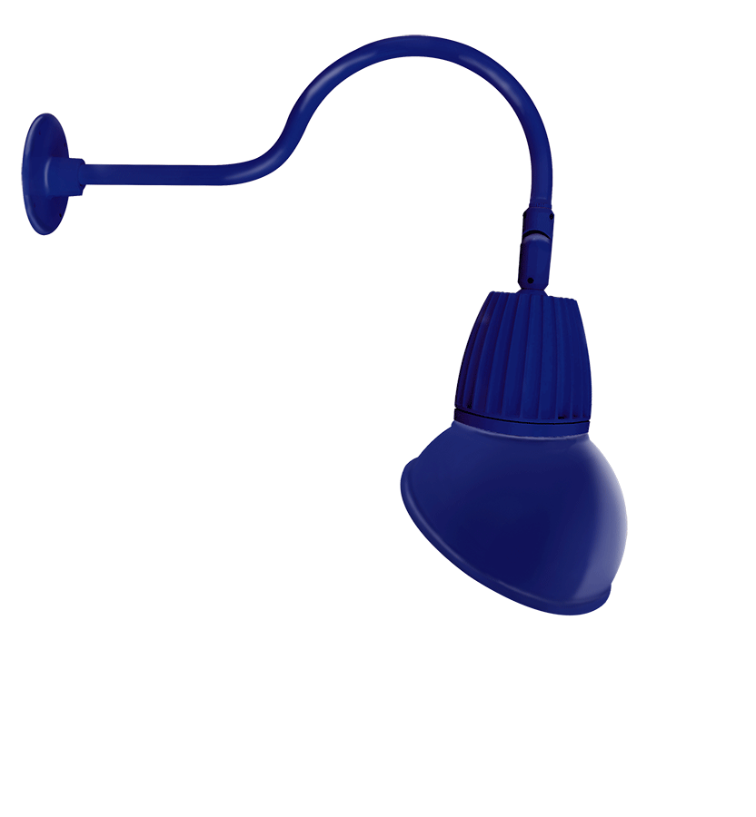 RAB Lighting Gooseneck, 26W, 4000K, 24 In. Arm, 11 In. Angled Dome, Royal Blue, GN1LED26NAD11BL
