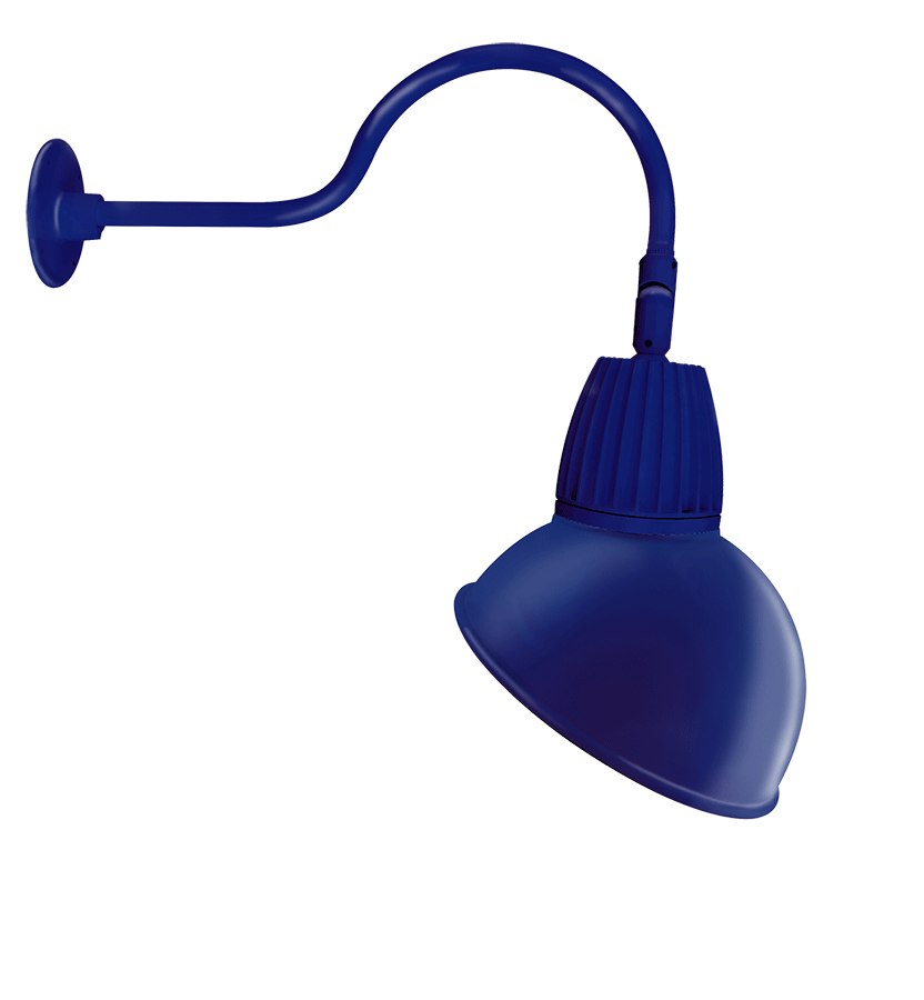 RAB Lighting Gooseneck, 26W, 4000K, 24 In. Arm, 15 In. Angled Dome, Royal Blue, GN1LED26NADBL