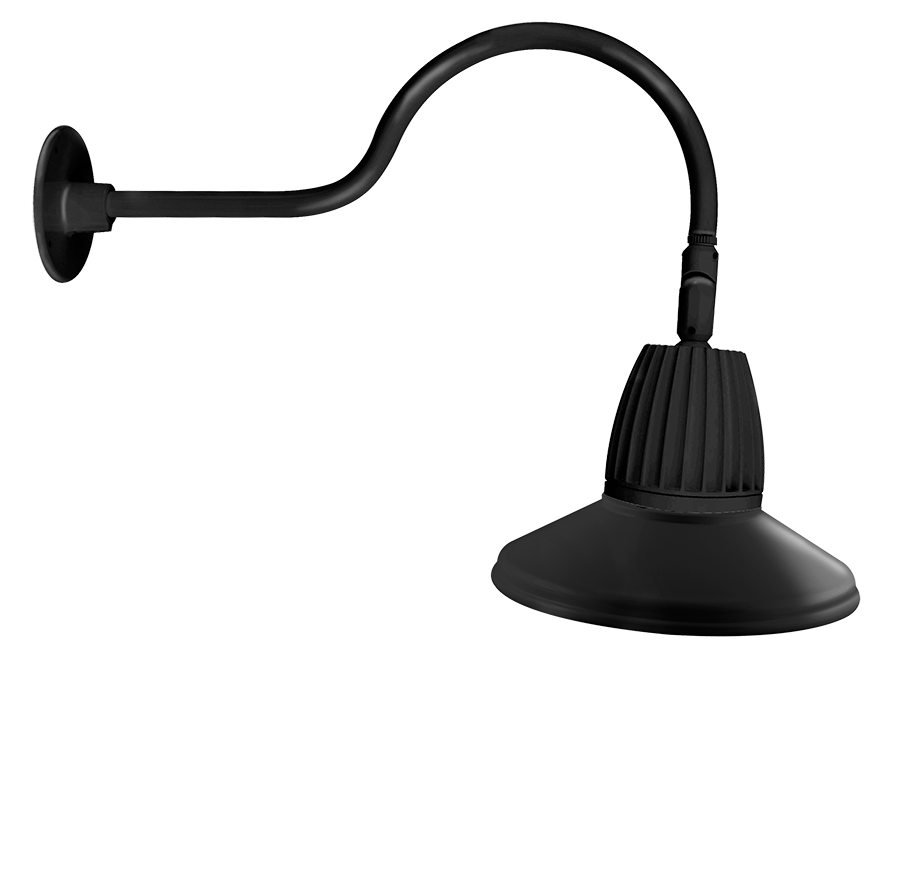 RAB Lighting 26W LED Gooseneck Barn Light, 3000K, Black, GN1LED26YSTB