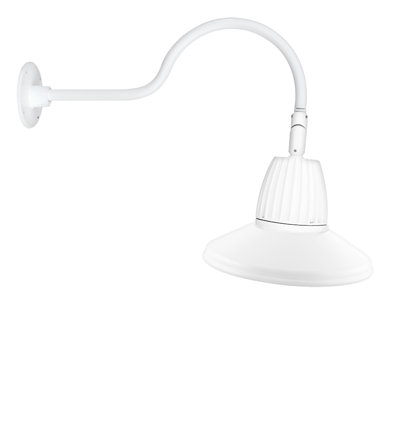RAB Lighting 26W LED Gooseneck Barn Light, 4000K, White, GN1LED26NSTW