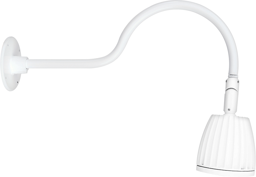 RAB Lighting 26W LED Gooseneck Barn Light, 3000K, White, GN1LED26YW