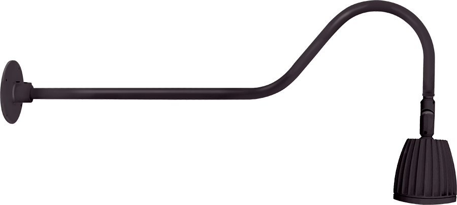 RAB Lighting Gooseneck, 26W, 3000K, 35 In. Arm, No Shade, Bronze, GN2LED26YA