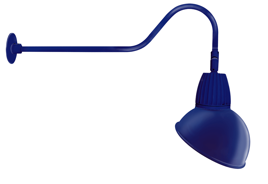 RAB Lighting Gooseneck, 13W, 4000K, 35 In. Arm, Angled Dome Flood, 15 In., Royal Blue, GN2LED13NADBL