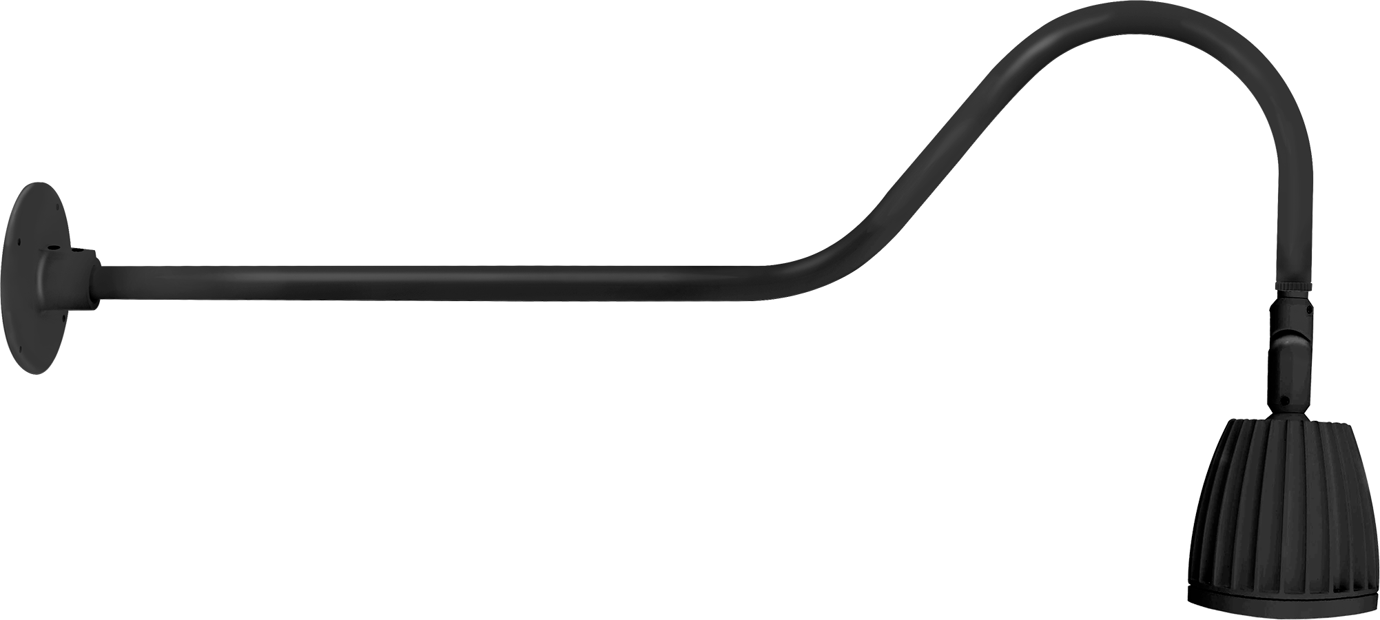RAB Lighting Gooseneck, 26W, 4000K, 35 In. Arm, 15 In., Black, GN2LED26NB