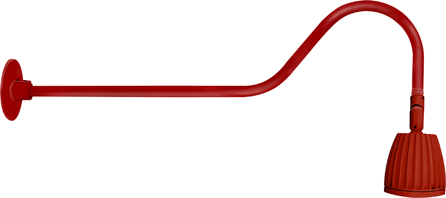 RAB Lighting Gooseneck, 13W, 4000K, 35 In. Arm, No Shade, Red, GN2LED13NR