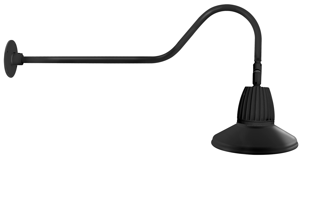 RAB Lighting 13W LED Gooseneck Barn Light, 4000K, Black, GN2LED13NSTB
