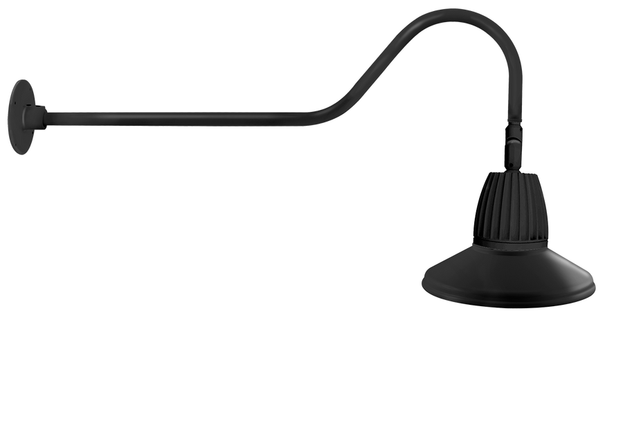 RAB Lighting 26W LED Gooseneck Barn Light, 3000K, Black, GN2LED26YSTB