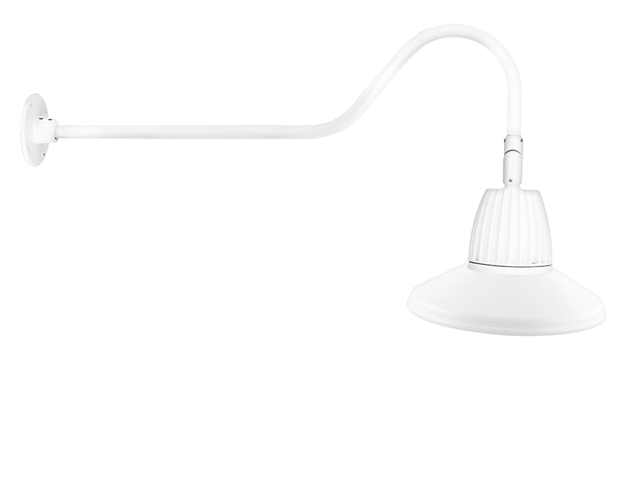 RAB Lighting 13W LED Gooseneck Barn Light, 3000K, White, GN2LED13YRSTW