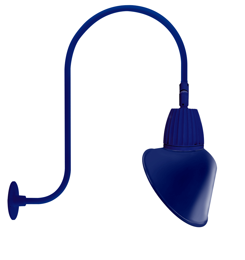 RAB Lighting Gooseneck, 26W, 4000K, 30 In. High, Angled Cone, Royal Blue, GN3LED26NACBL