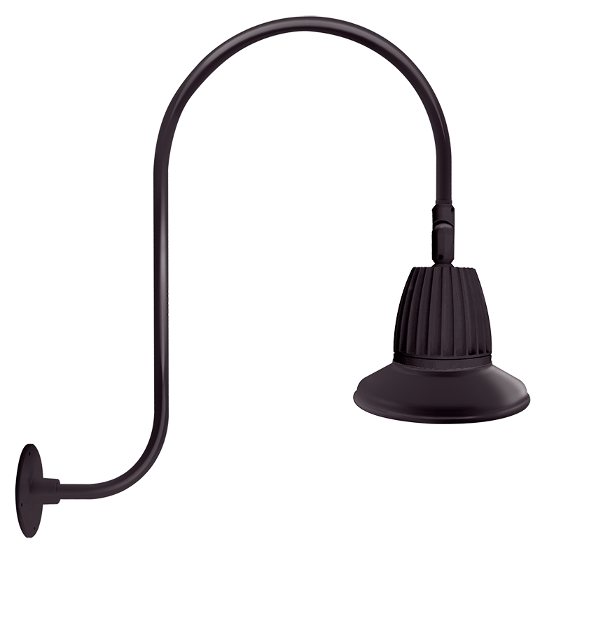 RAB Lighting Gooseneck, 13W, 3000K, Straight Shade, Rectangular, 11 In., Bronze, GN3LED13YRST11A