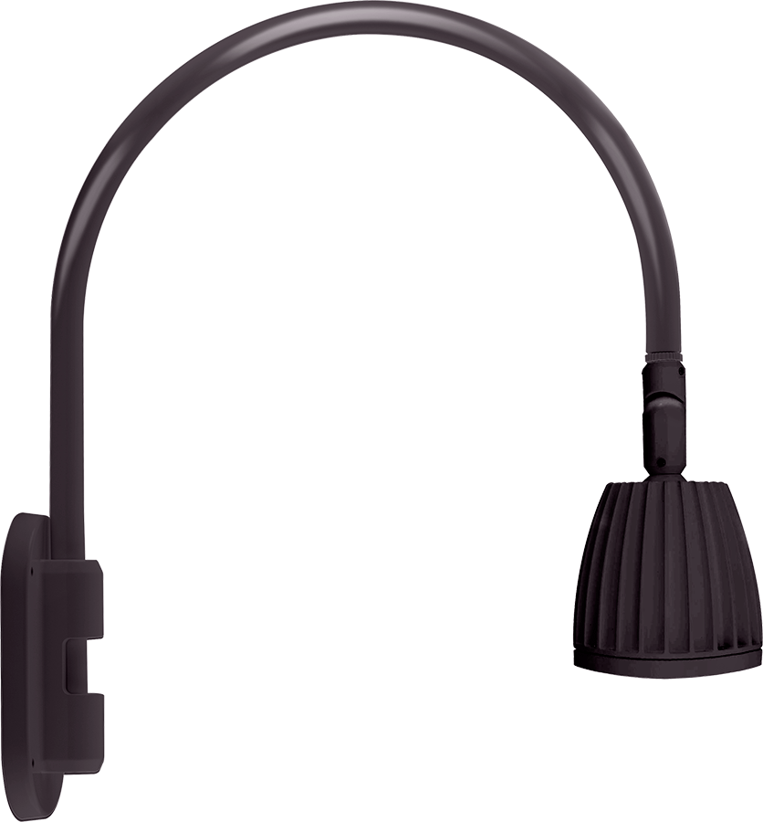 RAB Lighting Gooseneck Light, 13W, 4000K, No Shade, Bronze, GN4LED13NA