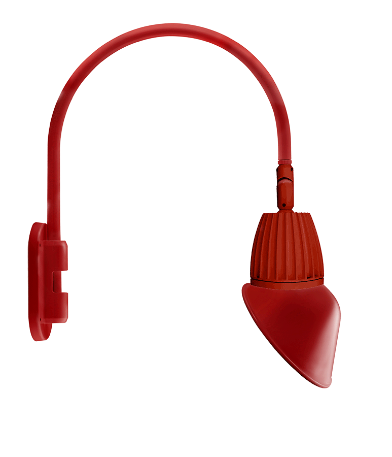 RAB Lighting Gooseneck Light, 13W, 4000K, Angled Cone, 11 In., Red, GN4LED13NAC11R