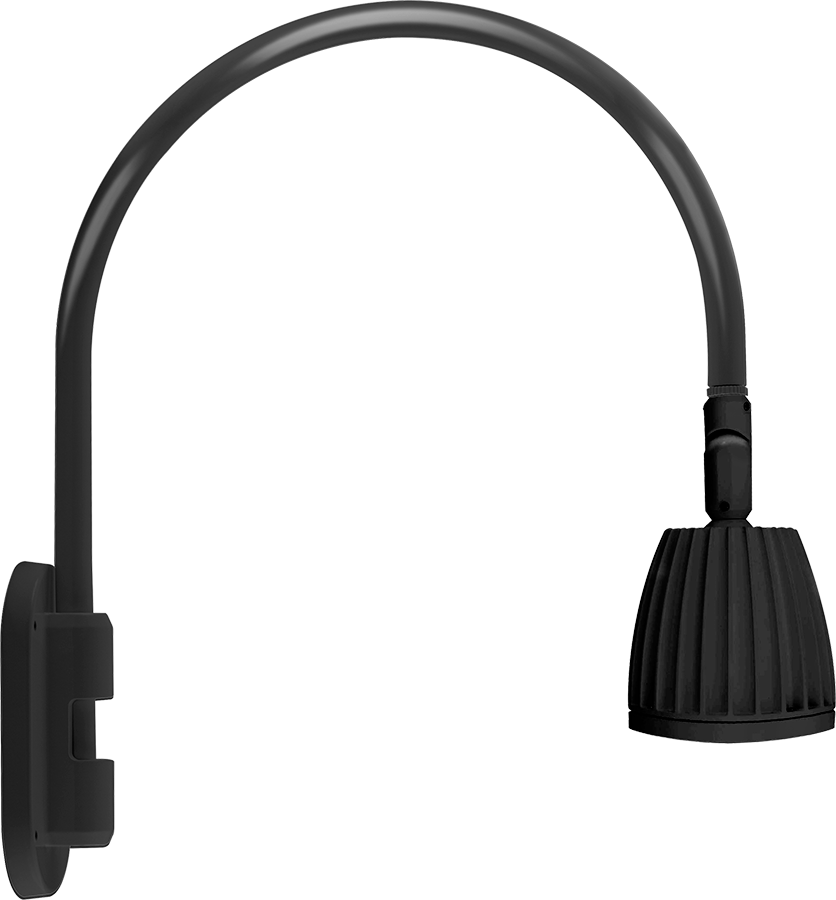 RAB Lighting Gooseneck Light, 13W, 4000K, 15 In. Shade, Black, GN4LED13NB