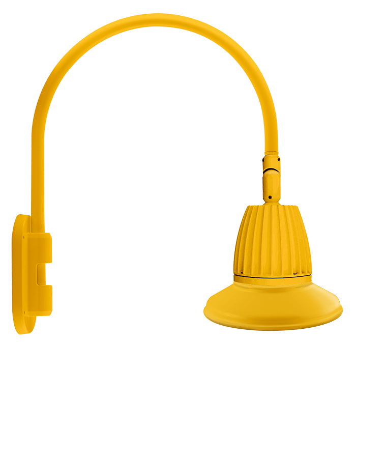 RAB Lighting Gooseneck, 13W, 4000K, Straight Shade, 11 In., Yellow, GN4LED13NST11YL