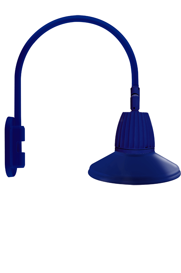 RAB Lighting Gooseneck, 26W, 4000K, Straight Shade, 15 In., Royal Blue, GN4LED26NSTBL
