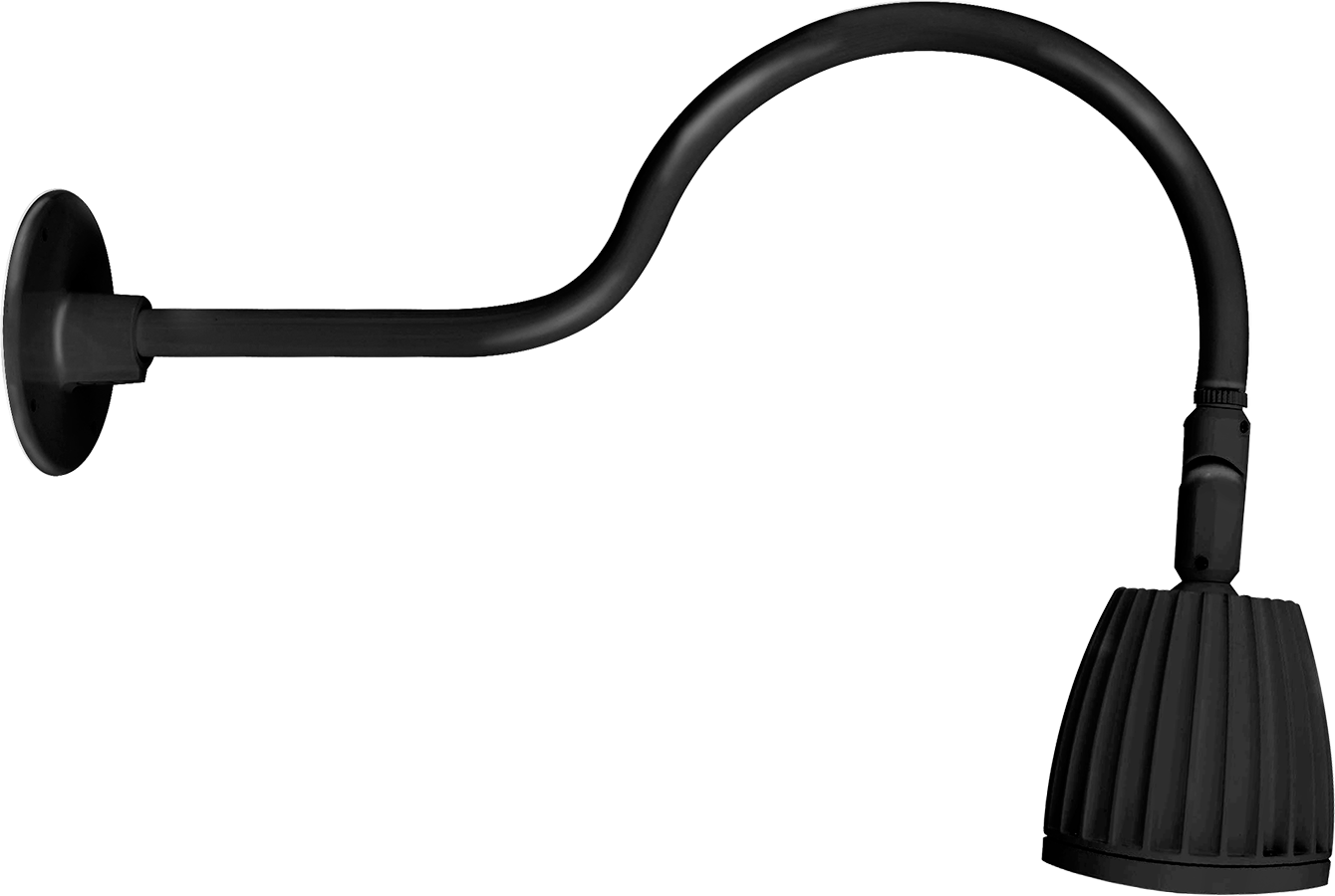 RAB Lighting 13W LED Gooseneck Barn Light, 4000K, Black, GN1LED13NB
