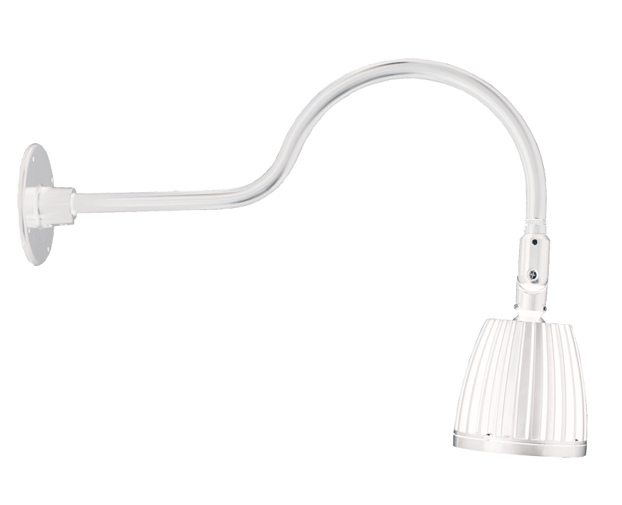 RAB Lighting 13W LED Gooseneck Barn Light, 4000K, White, GN1LED13NW