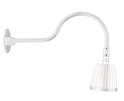 RAB Lighting 13W LED Gooseneck Barn Light, 4000K, White, GN1LED13NW