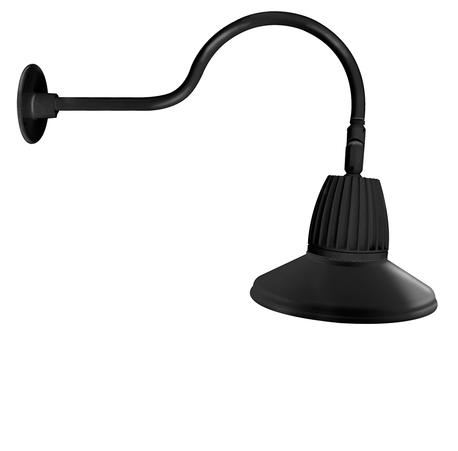 RAB Lighting 13W LED Gooseneck Barn Light, 4000K, Black, GN1LED13NRSTB
