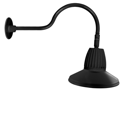 RAB Lighting 13W LED Gooseneck Barn Light, 3000K, Black, GN1LED13YSSTB