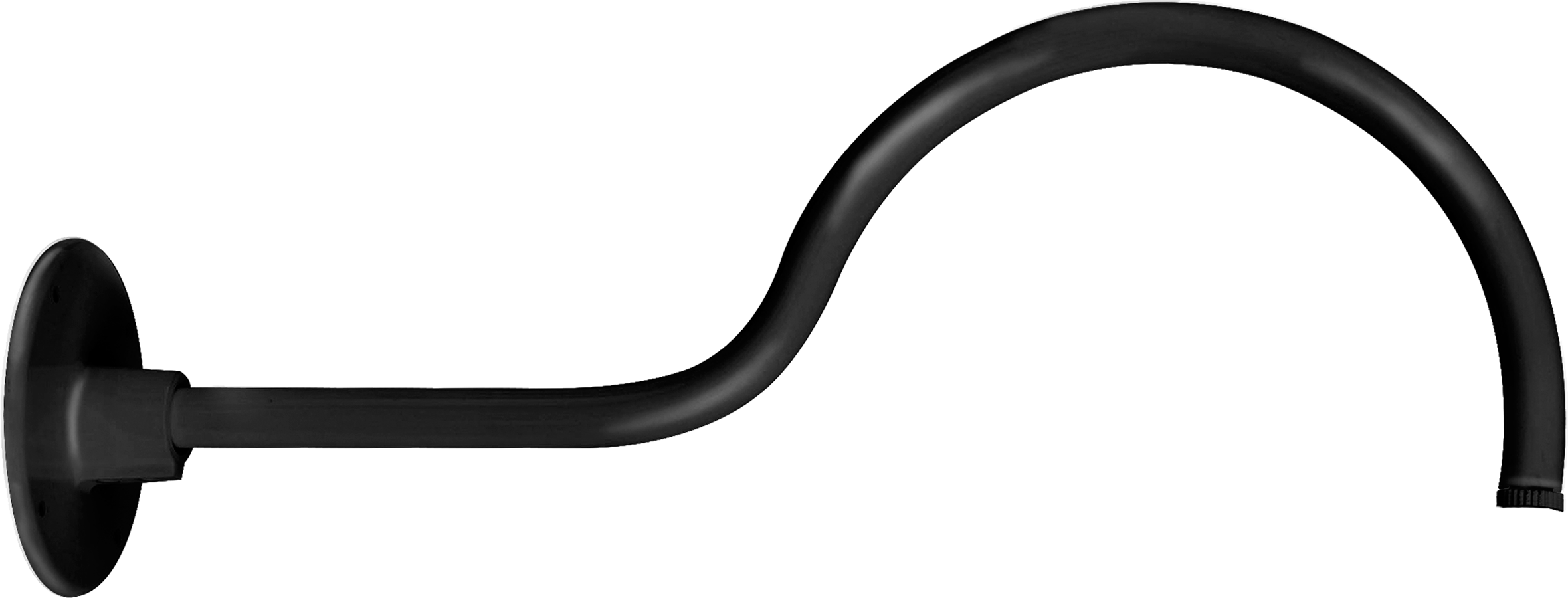 RAB Lighting Gooseneck Arm, Style 1, 24 In., 1/2 In. NPS, Black, GOOSE1B