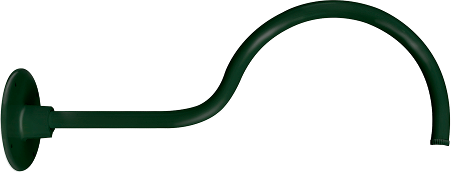 RAB Lighting Gooseneck Arm, Style 1, 24 In., 1/2 In. NPS, Hunter Green, GOOSE1G