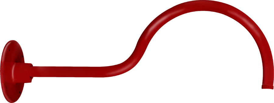 RAB Lighting Gooseneck Style 1, 24 In. Projection, 1/2 In. NPS Thread, Red, GOOSE1R