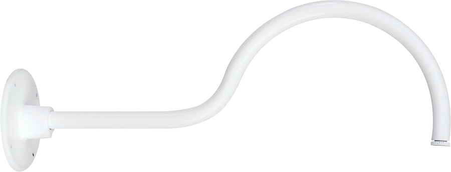 RAB Lighting Gooseneck Style 1, 24 In. Projection, 1/2 In. NPS Thread, White, GOOSE1W
