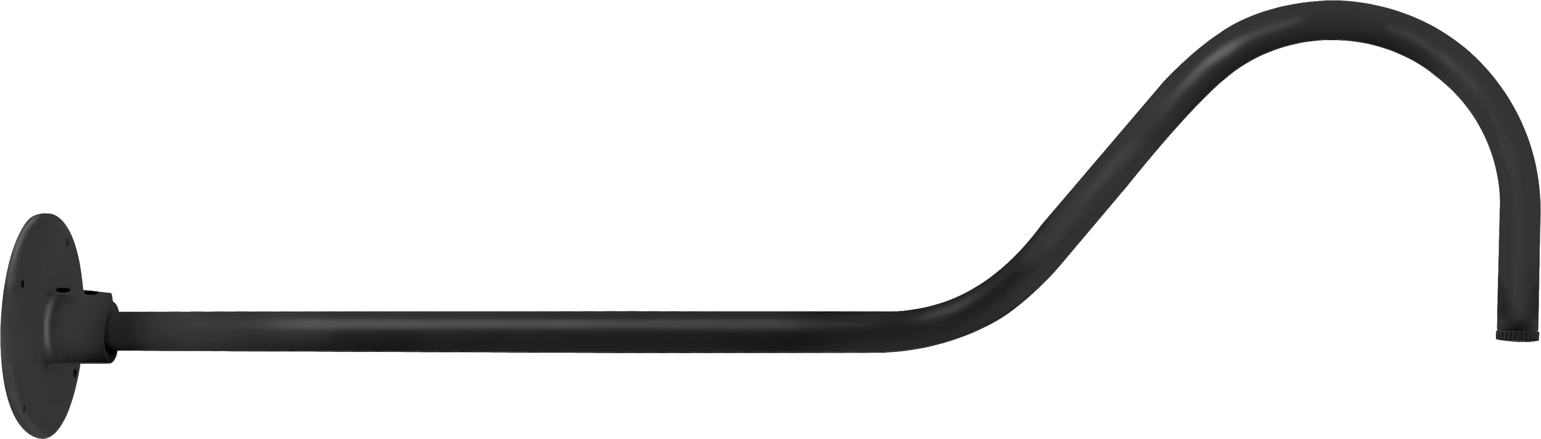 RAB Lighting Gooseneck Style 2, 35 In. Projection, 1/2 In. NPS Thread, Black, GOOSE2B