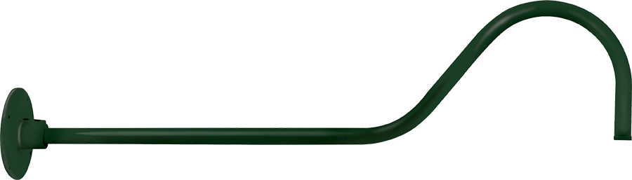 RAB Lighting Gooseneck Style 2, 35 In. Projection, 1/2 In. NPS Thread, Hunter Green, GOOSE2G