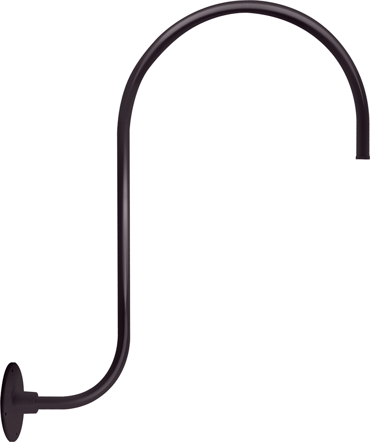 RAB Lighting Gooseneck Style 3 Upcurve, 30 In. Height, 25 In. Reach, 1/2 In. NPS Thread, Bronze, GOOSE3A