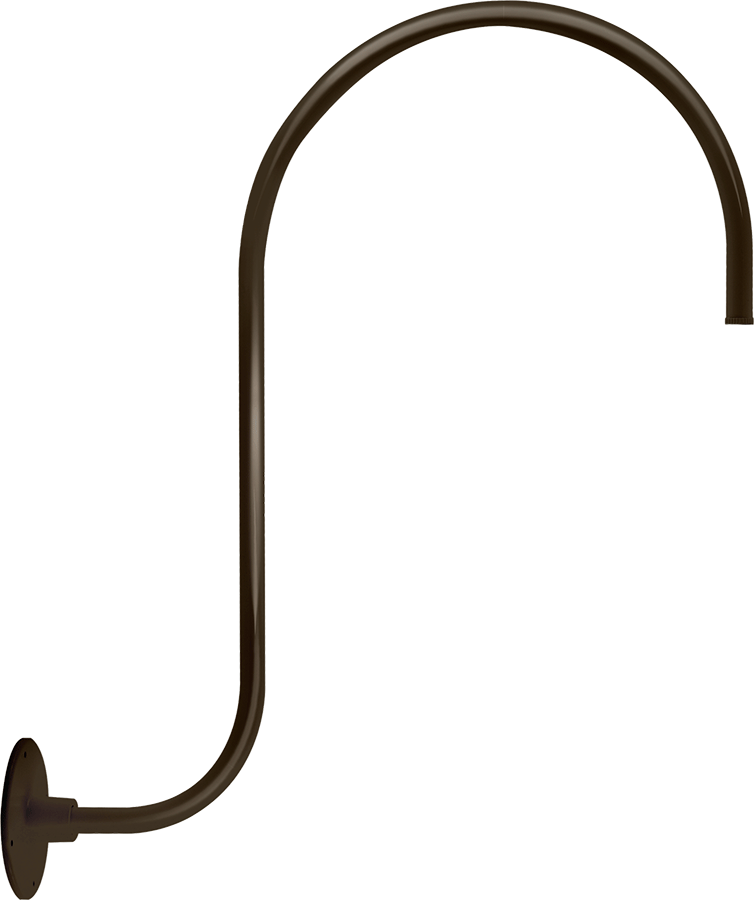 RAB Lighting Gooseneck Style 3 Upcurve, 30 In. Height, 25 In. Reach, 1/2 In. NPS Thread, Brown, GOOSE3BWN