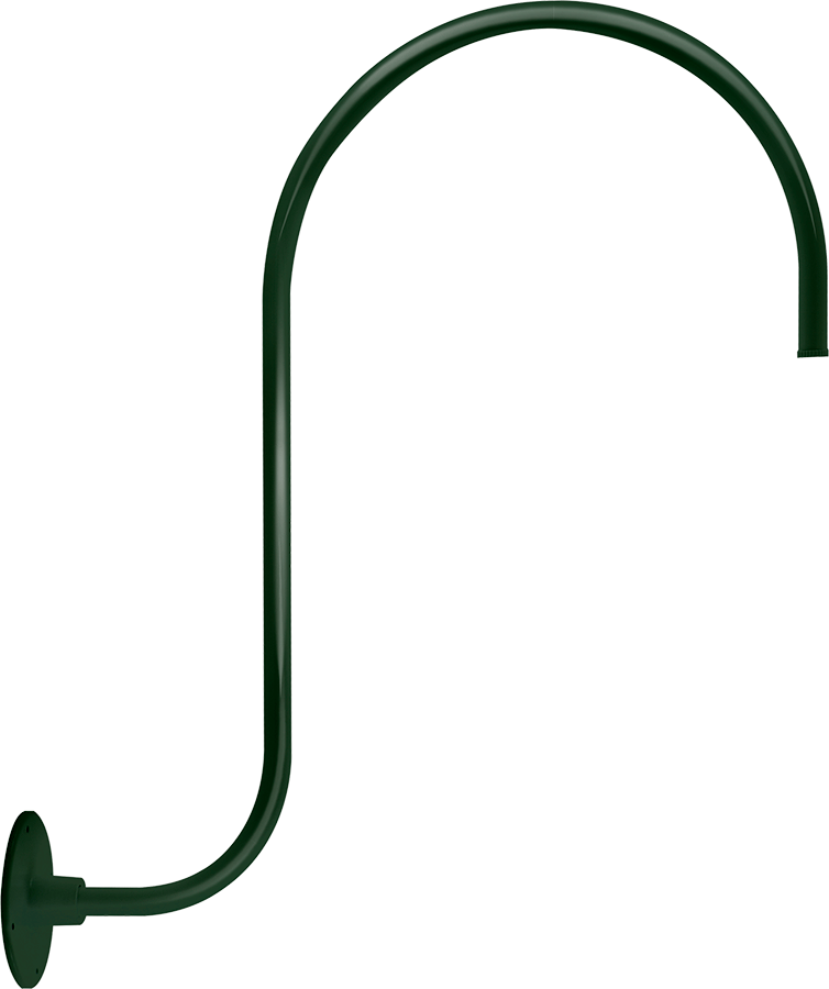 RAB Lighting Gooseneck Style 3 Upcurve, 30 In. Height, 25 In. Reach, 1/2 In. NPS Thread, Hunter Green, GOOSE3G