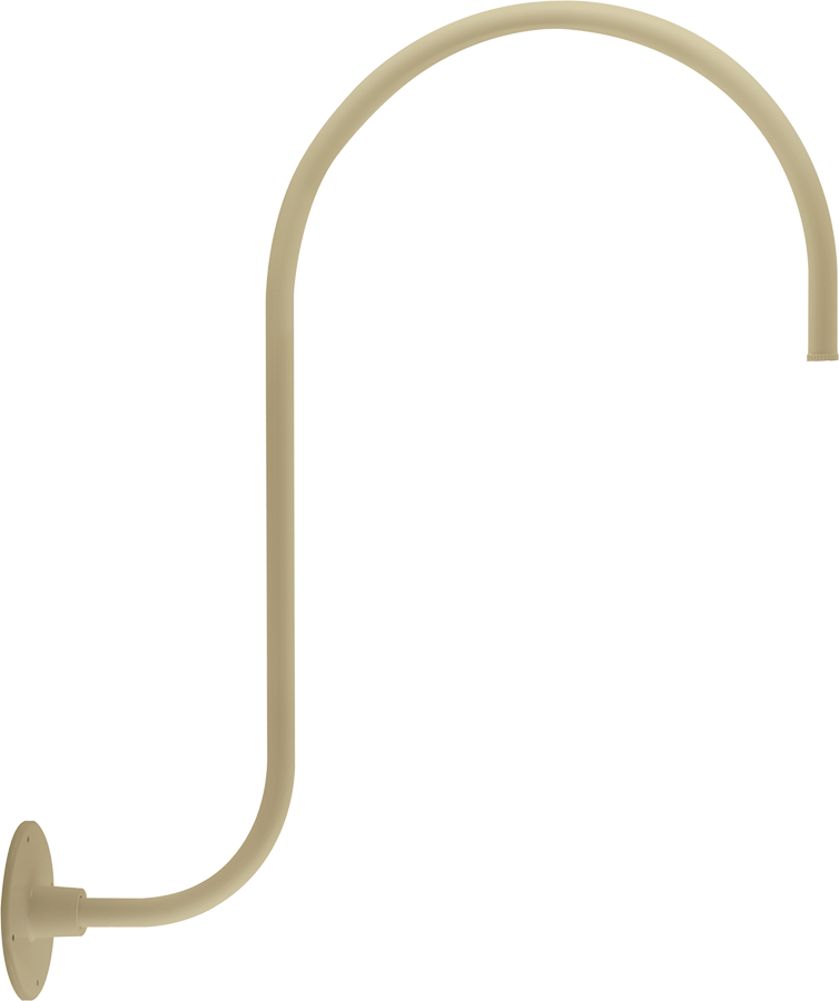 RAB Lighting Gooseneck Style 3 Upcurve, 30 In. Height, 25 In. Reach, 1/2 In. NPS Thread, Ivory, GOOSE3I