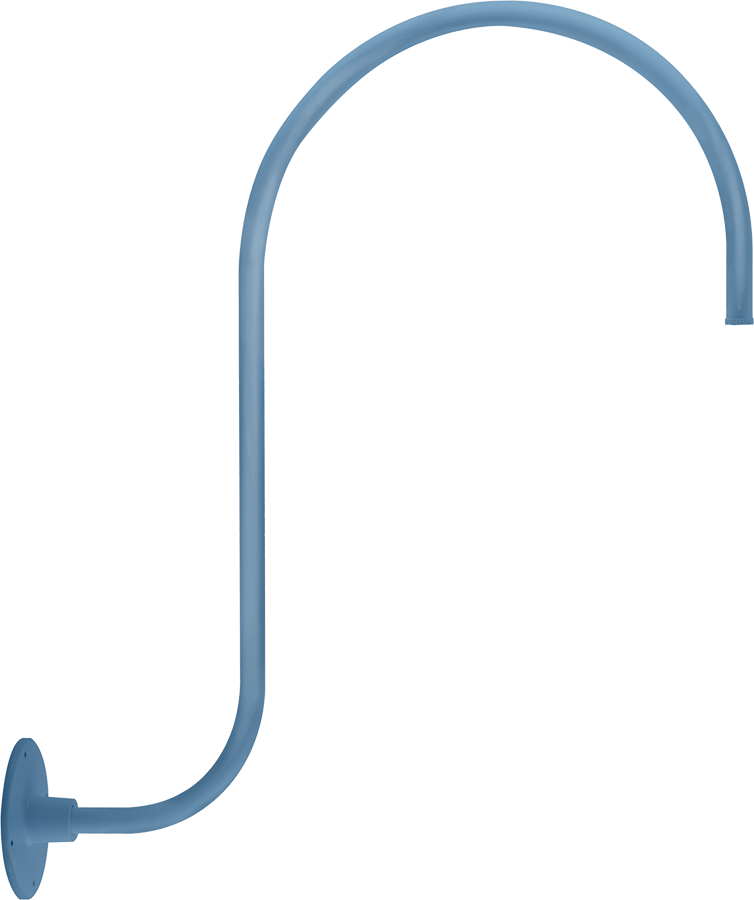 RAB Lighting Gooseneck Style 3, Upcurve, 30 In. H, 25 In. Projection, Light Blue, GOOSE3LB