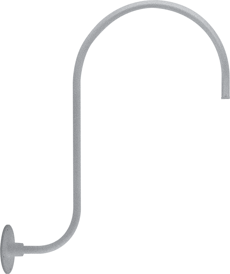 RAB Lighting Gooseneck Style 3, Upcurve, 30 In. H, 25 In. Projection, Silver, GOOSE3S