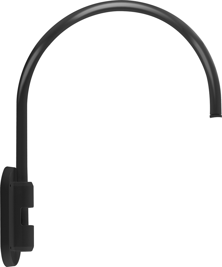 RAB Lighting Gooseneck Style 4, Wall Mount, 20 In. H, 19 In. Projection, Black, GOOSE4B