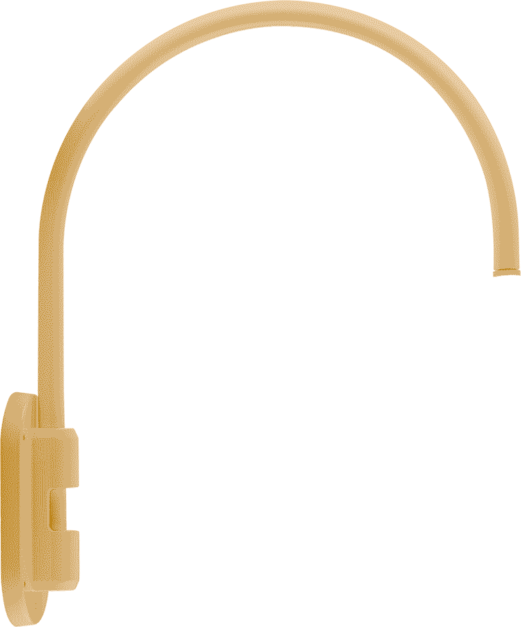 RAB Lighting Gooseneck Style 4, Wall Mount, 20 In. H, 19 In. Projection, Ivory, GOOSE4I