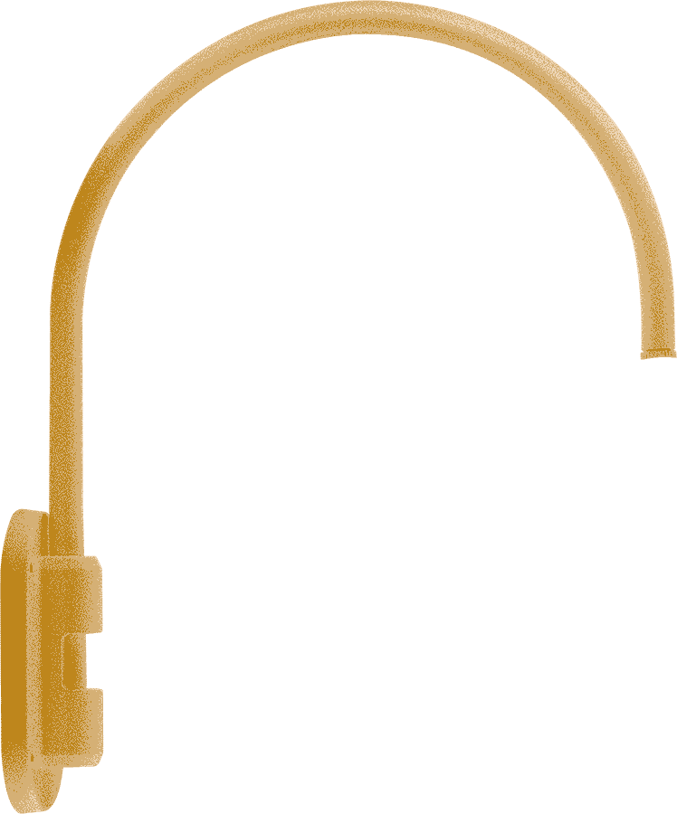 RAB Lighting Gooseneck Style 4 Wall Mount, 20 In. High, 19 In. From Wall, 1/2 In. NPS, Silver, GOOSE4S