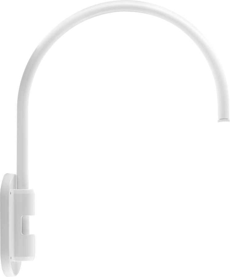 RAB Lighting Gooseneck Style 4 Wall Mount, 20 In. High, 19 In. From Wall, 1/2 In. NPS, White, GOOSE4W