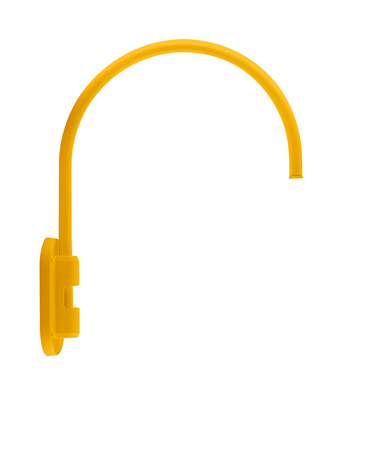 RAB Lighting Gooseneck Style 4 Wall Mount, 20 In. High, 19 In. From Wall, 1/2 In. NPS, Yellow, GOOSE4YL