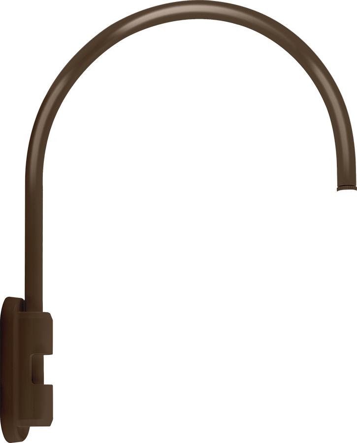 RAB Lighting Gooseneck Style 5 Pole Mount, 20 In. High, 19 In. From Pole, 1/2 In. NPS, Brown, GOOSE5BWN