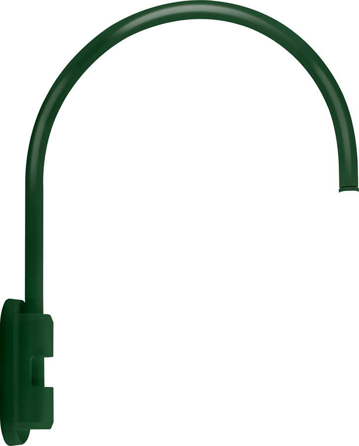RAB Lighting Gooseneck Style 5 Pole Mount, 20 In. High, 19 In. From Pole, 1/2 In. NPS, Hunter Green, GOOSE5G