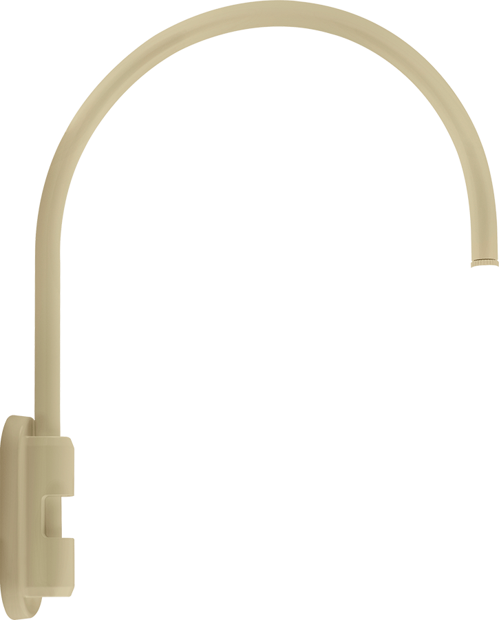 RAB Lighting Gooseneck Style 5 Pole Mount, 20 In. High, 19 In. From Pole, 1/2 In. NPS, Ivory, GOOSE5I