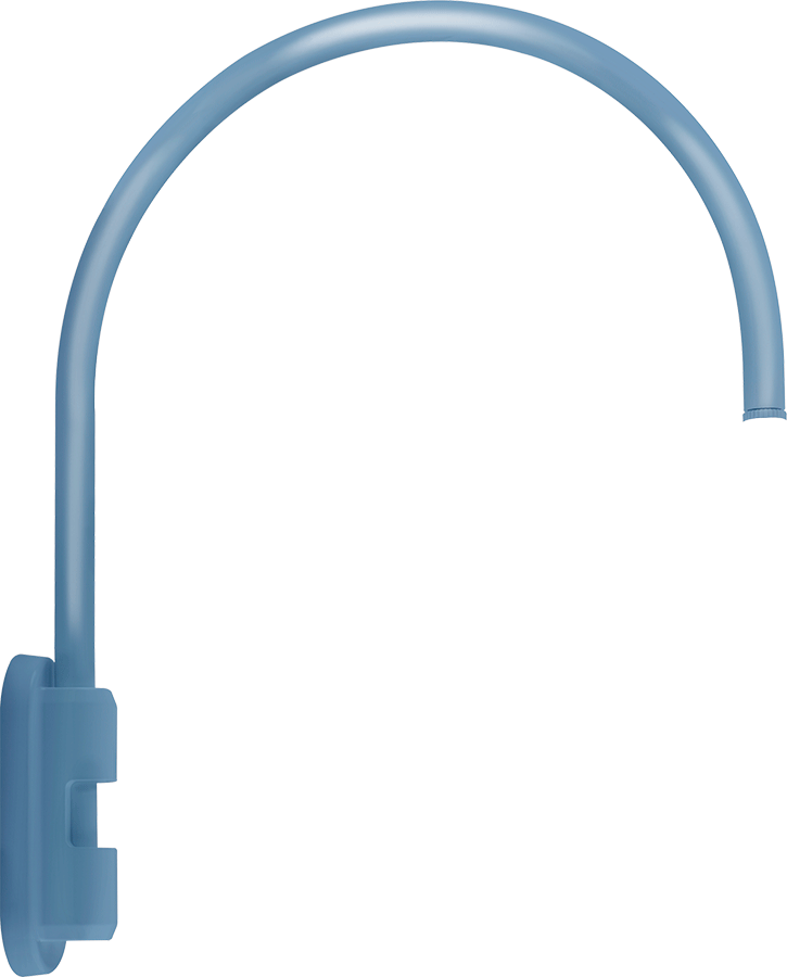 RAB Lighting Gooseneck Style 5 Pole Mount, 20 In. High, 19 In. From Pole, 1/2 In. NPS, Light Blue, GOOSE5LB
