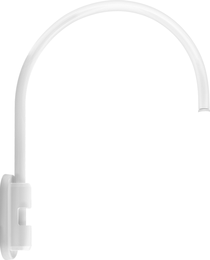 RAB Lighting Gooseneck Style 5, 20 In. Pole Height, 1/2 In. NPS, White, GOOSE5W