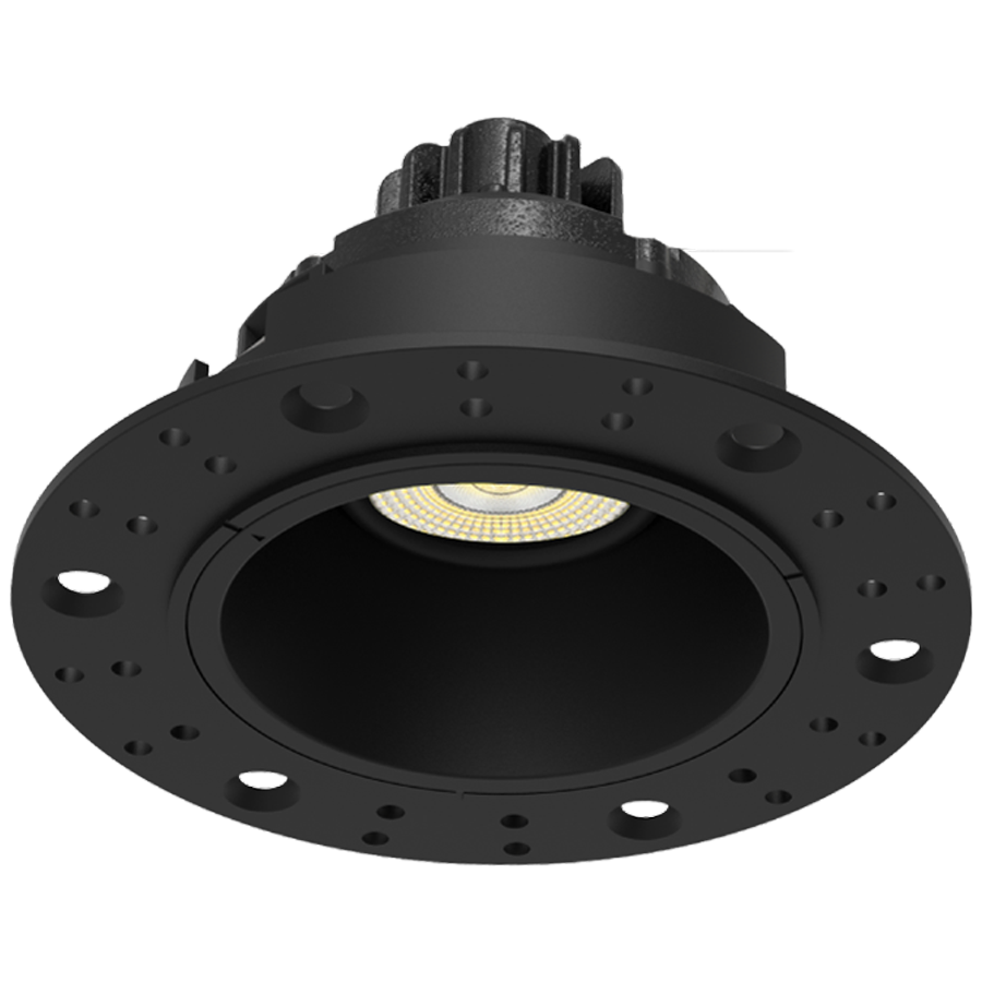 RAB Lighting Gimbal Trimless 2 In. Round, 6W, CRI90, CCT Selectable, TRIAC, Black, GR2TLB
