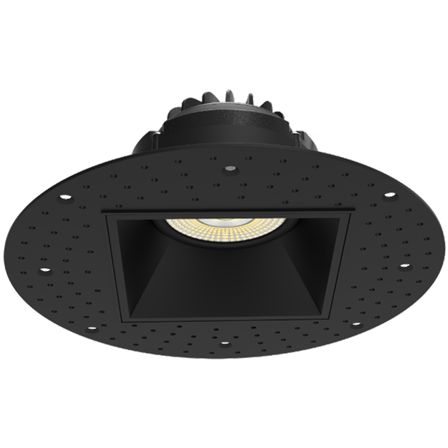 RAB Lighting Gimbal Trimless 4 In. Square, 15W, CRI90, CCT Selectable, TRIAC, Black, GR4STLB
