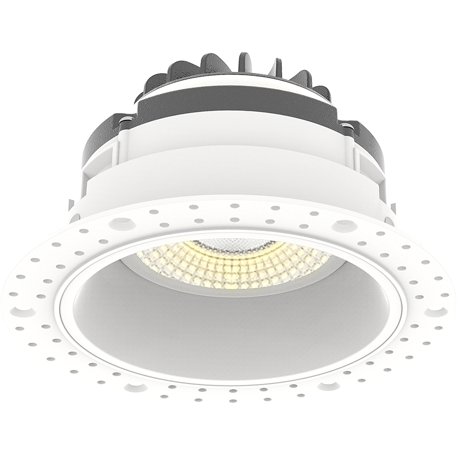 RAB Lighting 4" Gimbal Recessed LED Downlight, 15W, CCT Selectable, 1,000 Lumens, 38° Beam Angle, Trimless 120V, White, GR4TL