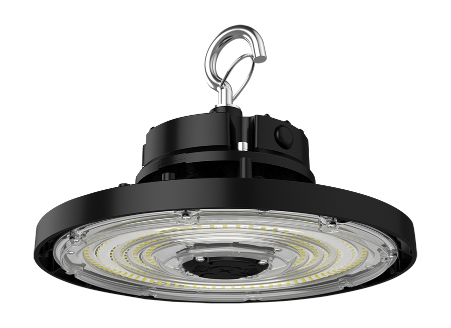 RAB Lighting H17 UFO LED High Bay, 60 | 80 | 100W, CCT Selectable, 9,205 thru 14,959 Lumens, 120-277V, Black, H17SB